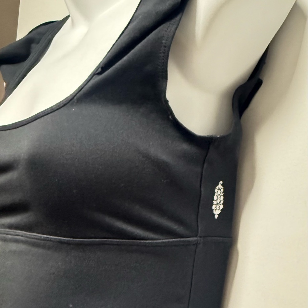Free People Black Ruffled Crop Tank Top - Picture 3 of 8